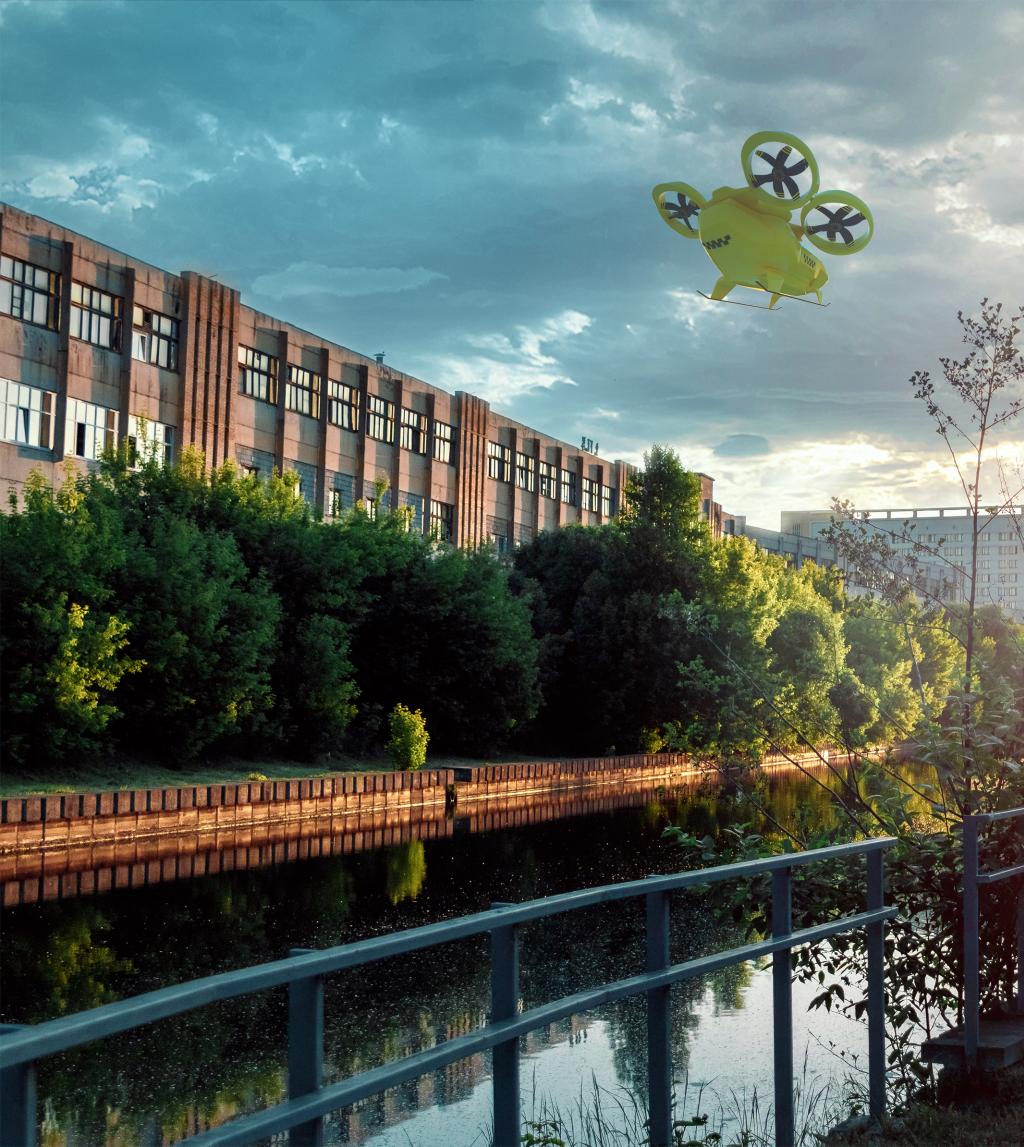 EVTOL Taxi Shutter Stock paid